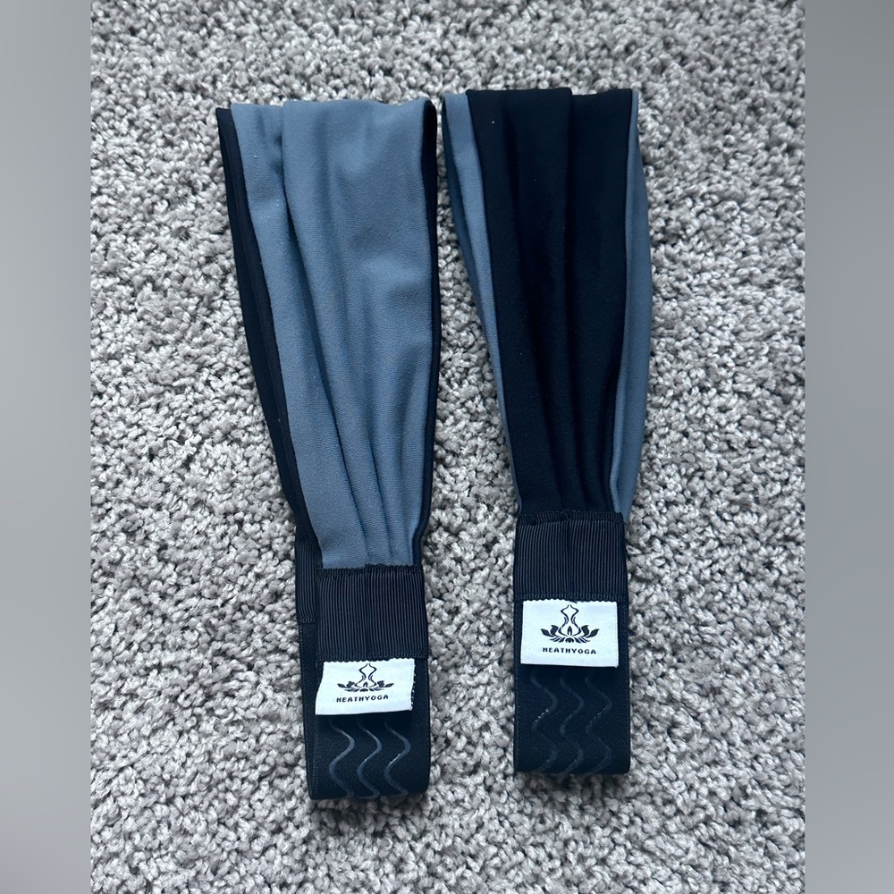 Heathyoga Two-Tone Wide Headband - Gray & Black